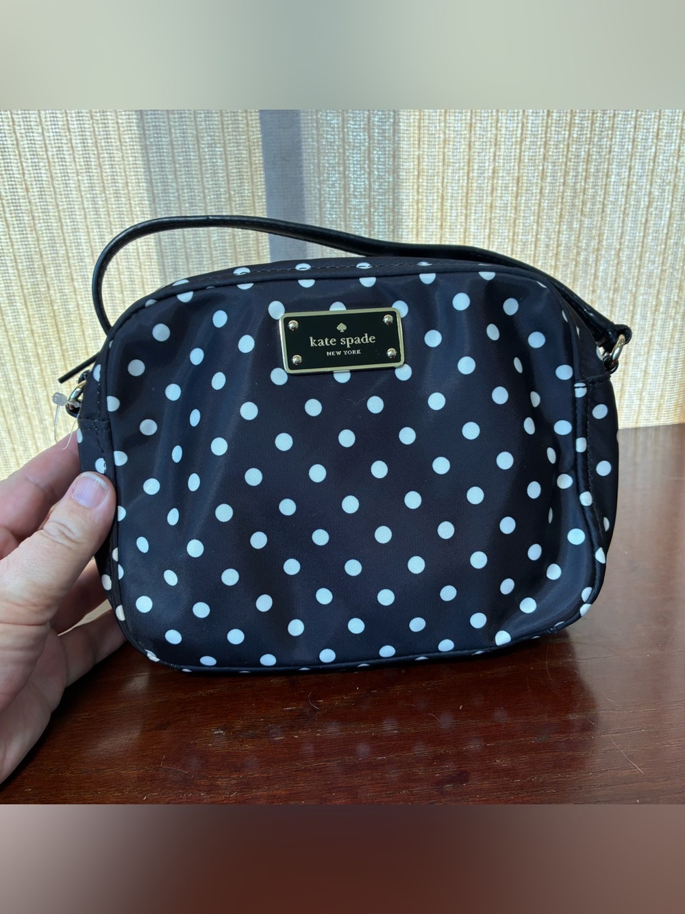 kate spade Black and White Polka Dot Crossbody Bag